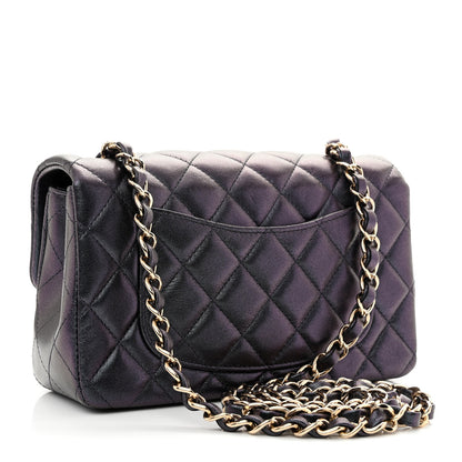 Chanel Iridescent Lambskin Quilted Mini Rectangular Flap Black 3 of 13