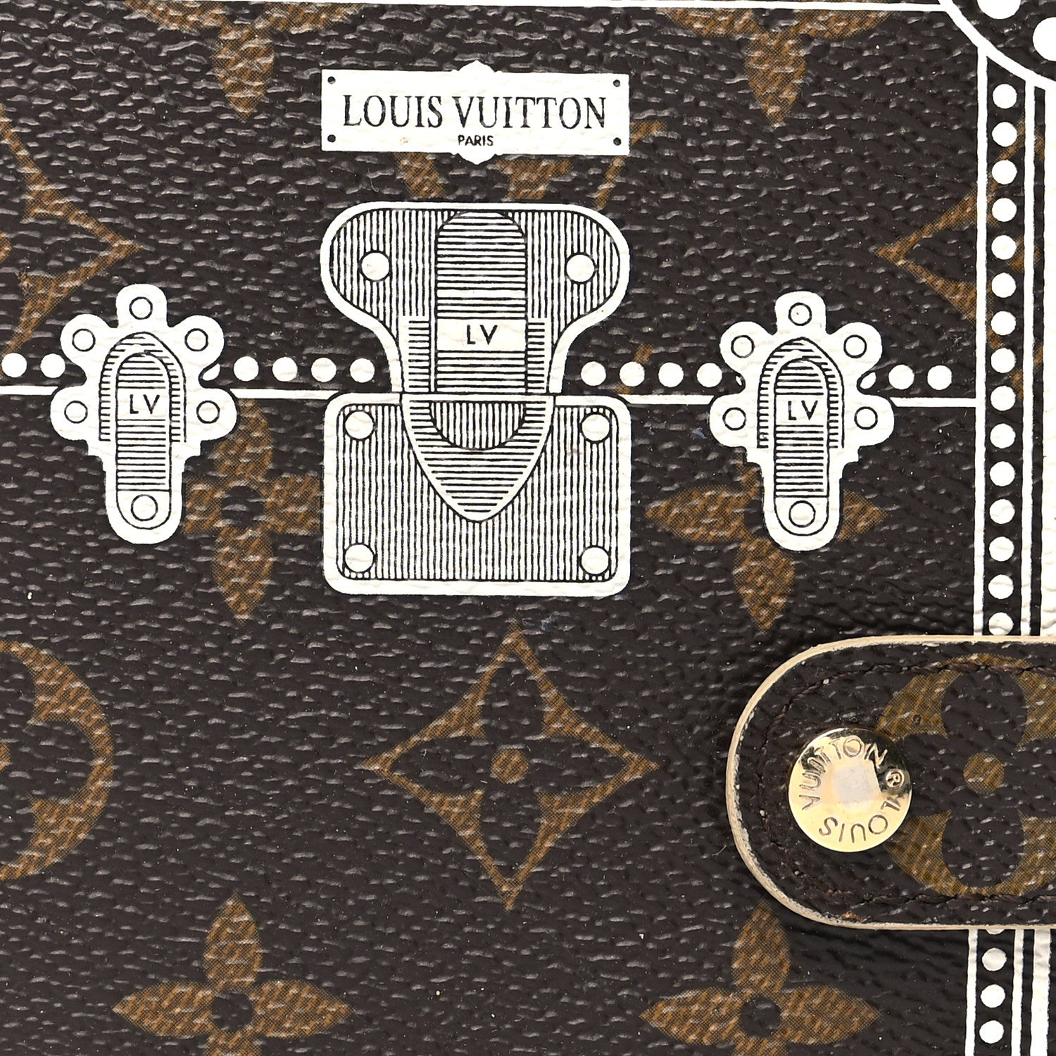 Louis Vuitton Damier Ebene Trunk Small Ring Agenda Cover White 7 of 14