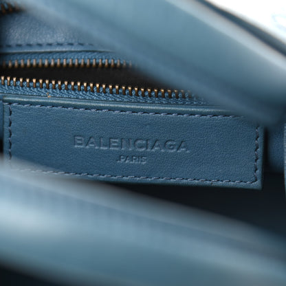 Balenciaga Veau Soyeux Perforated Blackout Hardware Mini City Bleu Canard 6 of 10