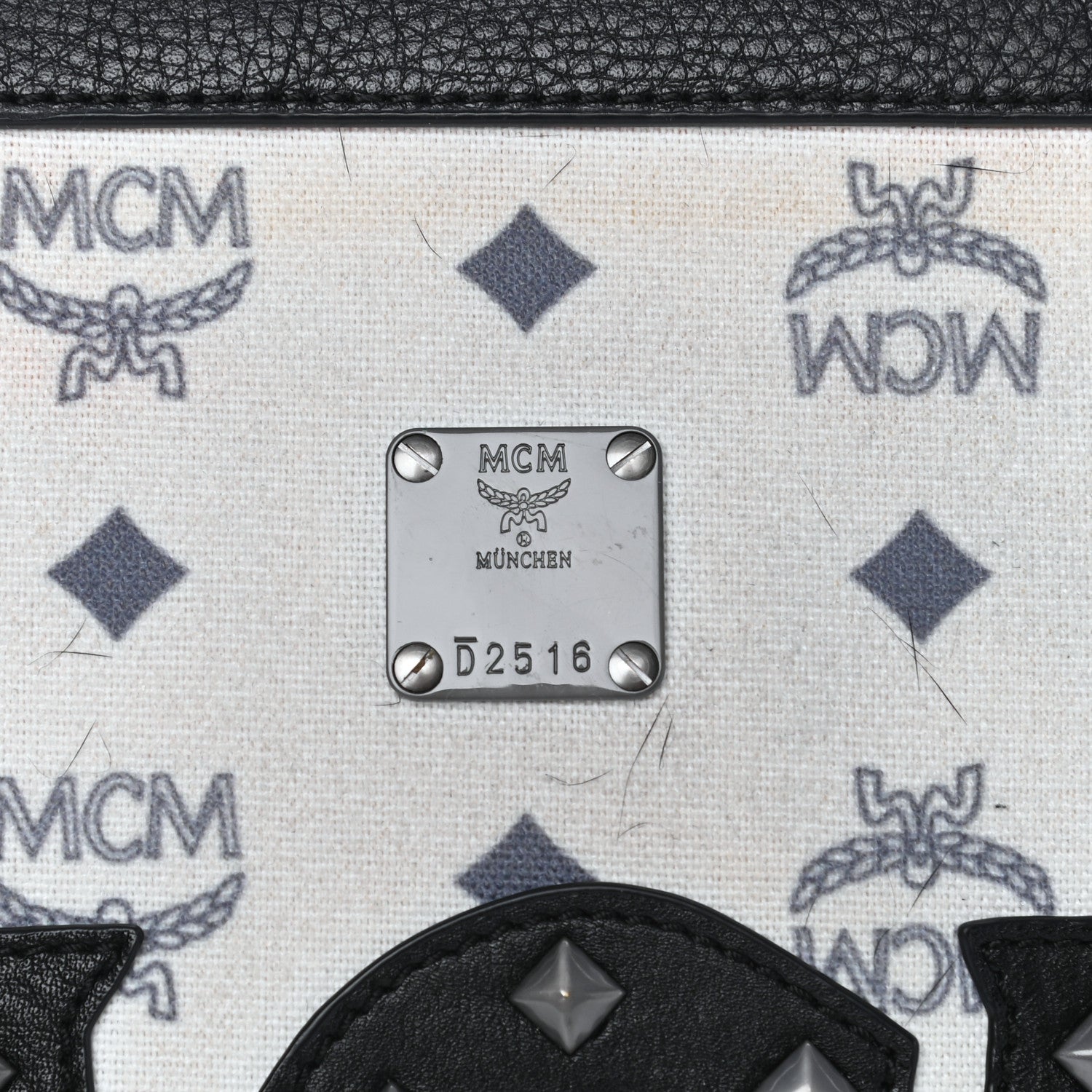 MCM X Ekocycle Visetos Wristlet Pouch White Black 7 of 9