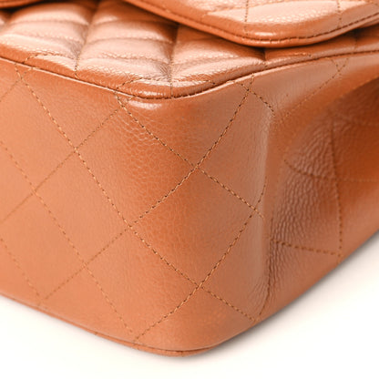 Chanel Caviar Quilted Jumbo Double Flap Light Brown 9 of 9