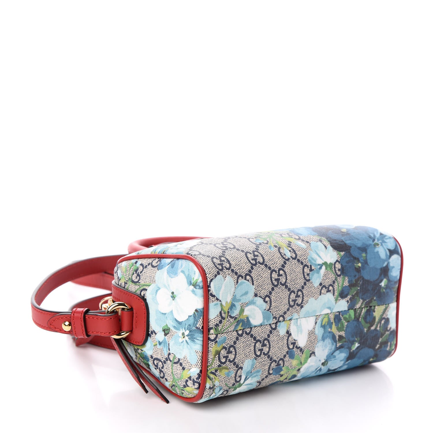 Gucci GG Supreme Monogram Blooms Mini Boston Navy Blue Hibiscus 4 of 9