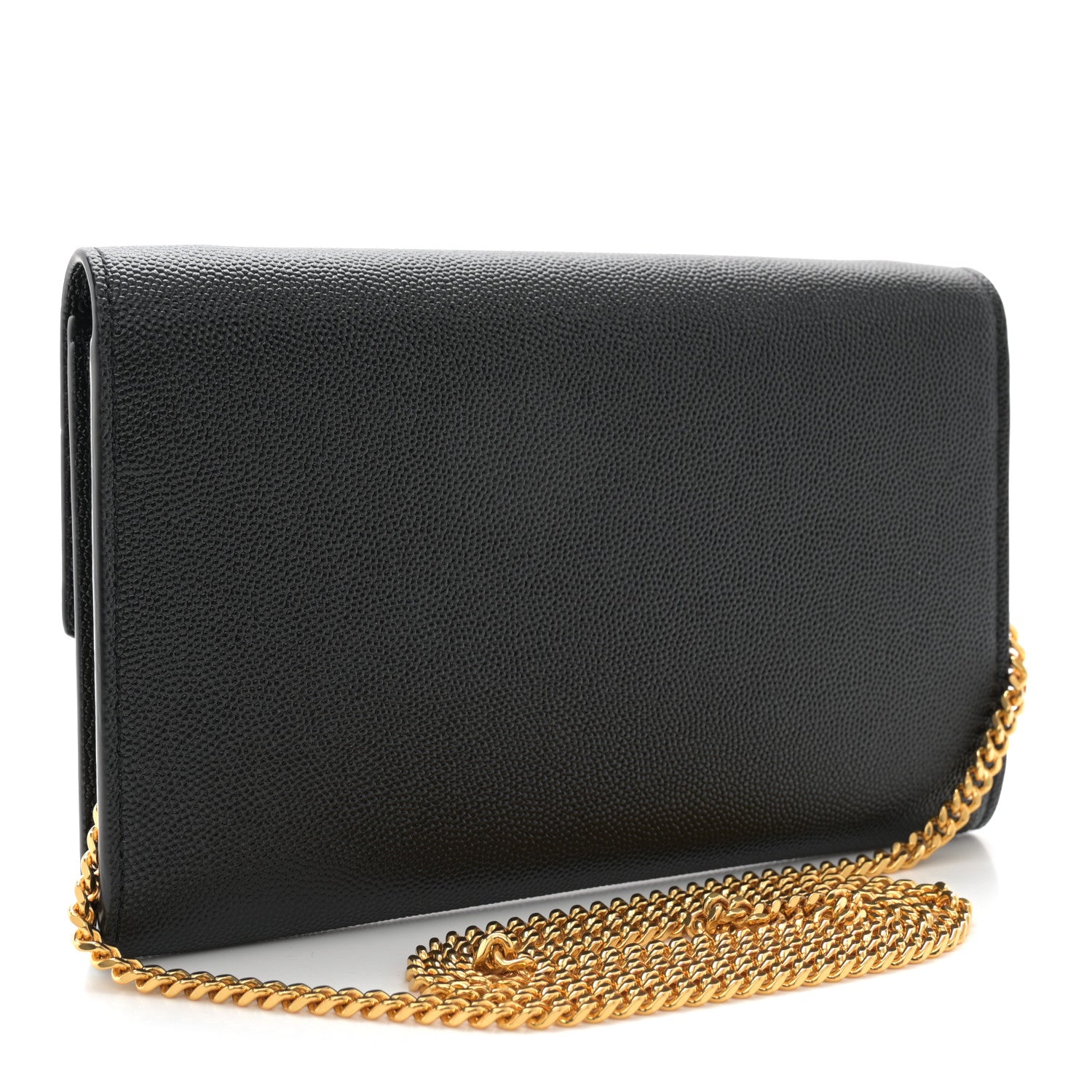 Saint Laurent Grain de Poudre Uptown Chain Wallet Black 4 of 11