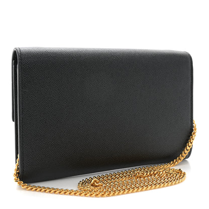 Saint Laurent Grain de Poudre Uptown Chain Wallet Black 4 of 11