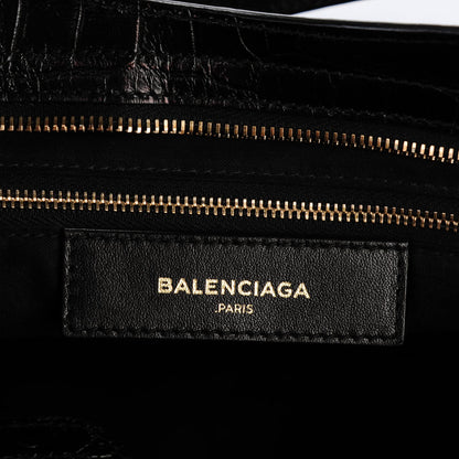 Balenciaga Calfskin Crocodile Embossed Giant 12 Gold Hardware City Black 6 of 7