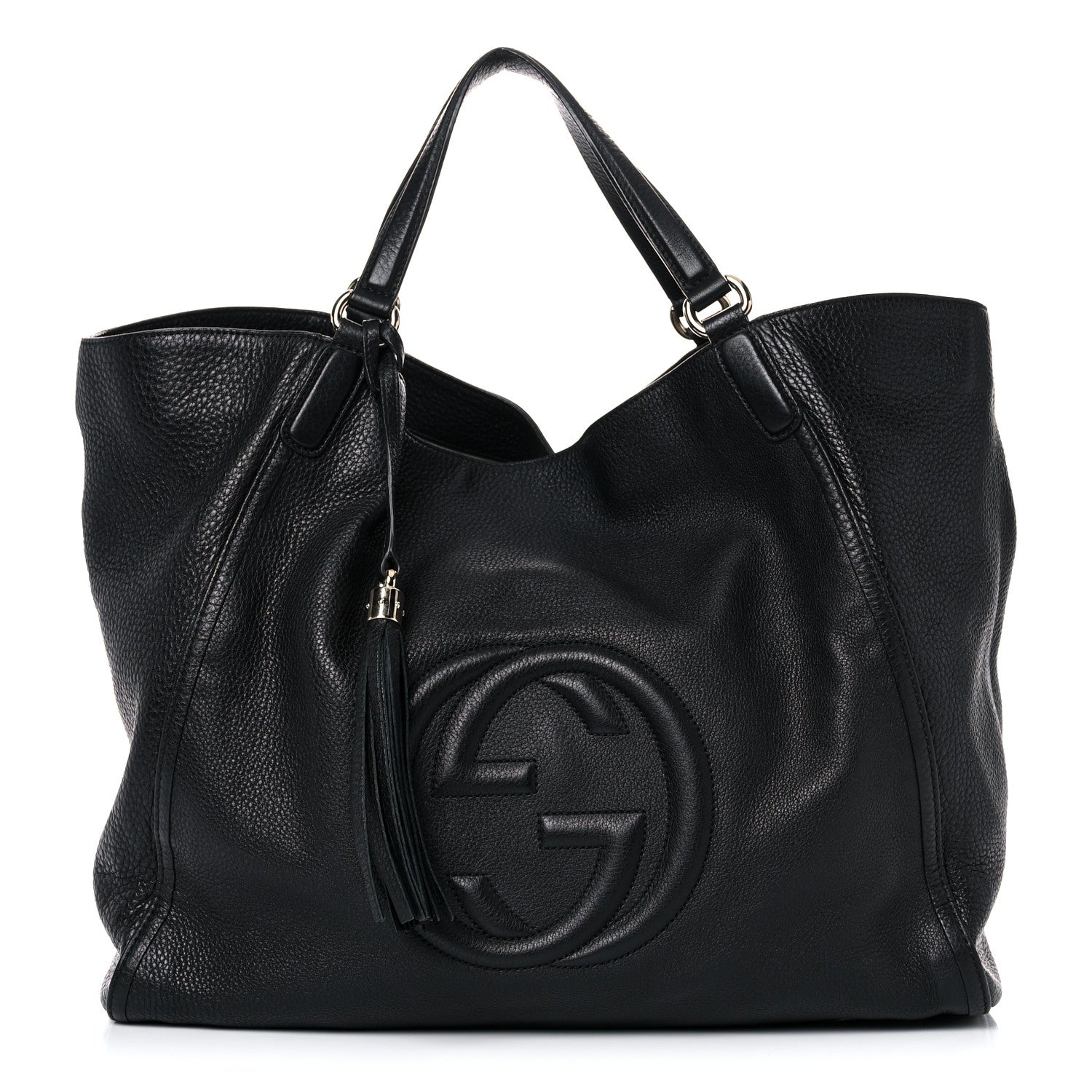 Gucci Pebbled Calfskin Large Soho Shoulder Bag Black 1 of 11