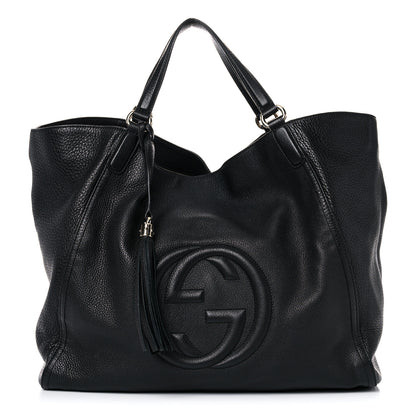 Gucci Pebbled Calfskin Large Soho Shoulder Bag Black 1 of 11