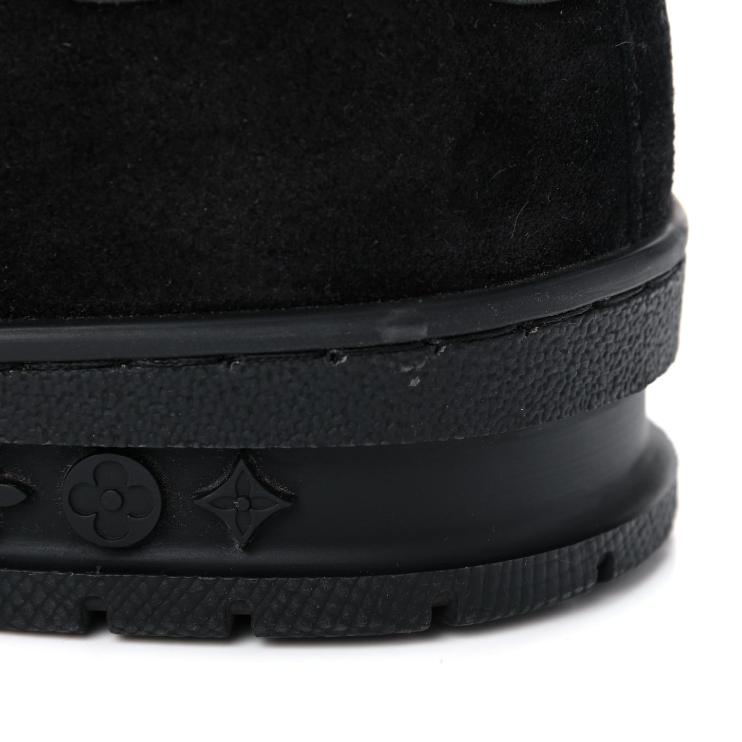 Suede Mens LV Trainer Sneakers 8 Black