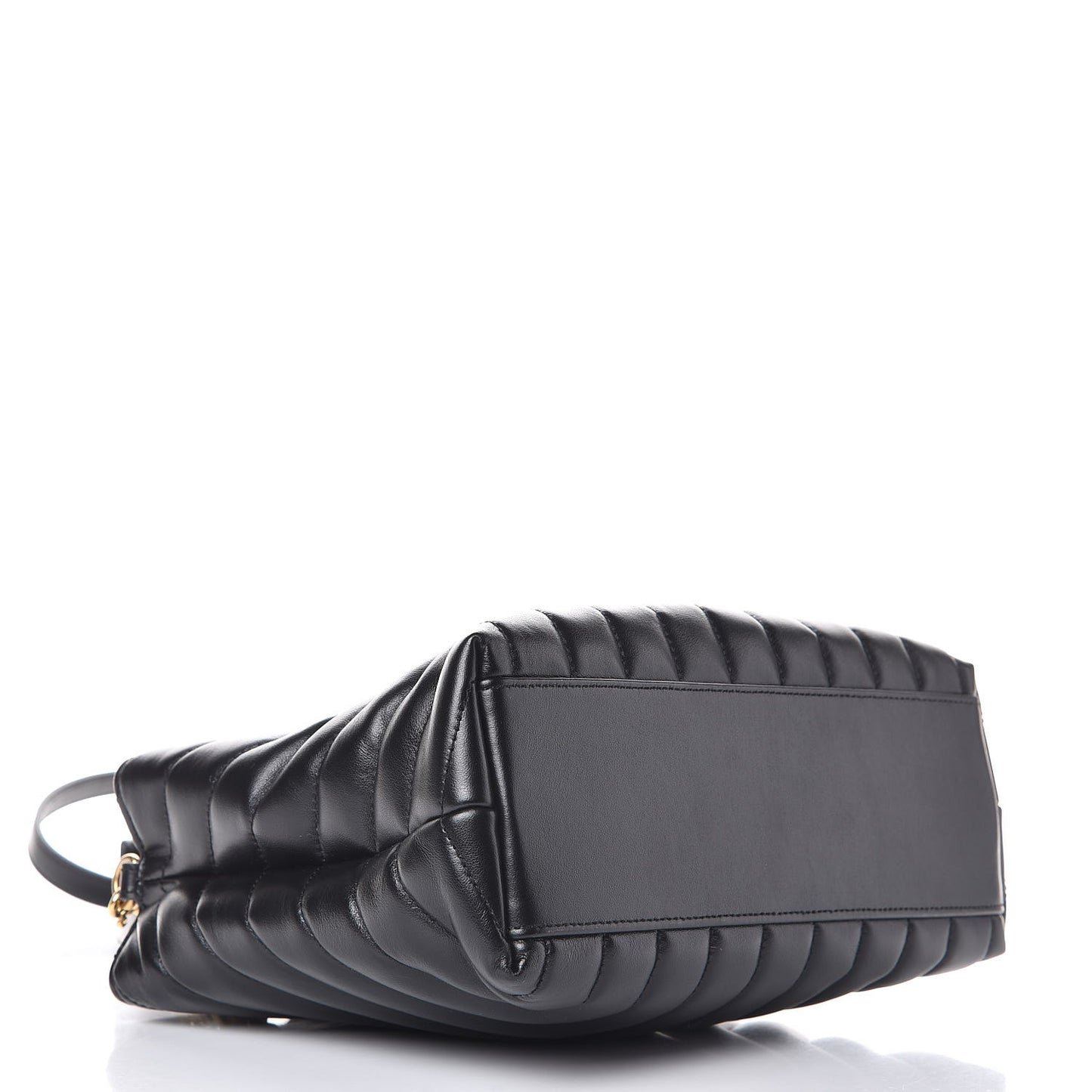 Calfskin Y Quilted Monogram Small Loulou Shopper Black