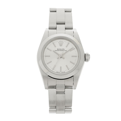 Rolex Stainless Steel 24mm Oyster Perpetual Watch Silver 76080 1 of 4