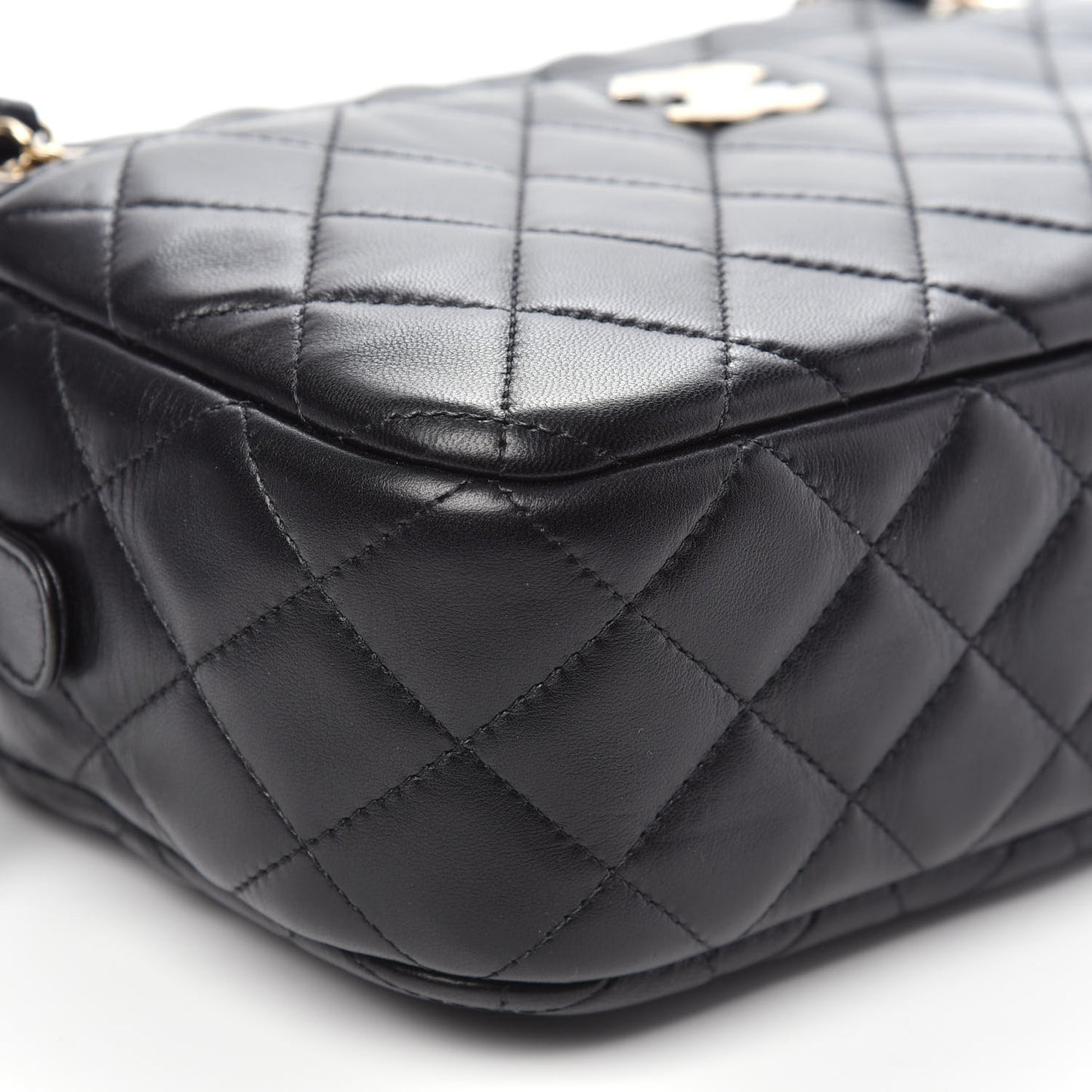 Lambskin Quilted Camera Case Black