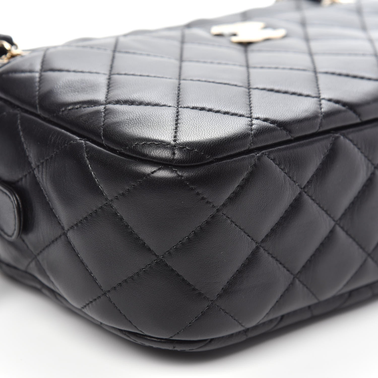 Chanel Lambskin Quilted Camera Case Black 9 of 10