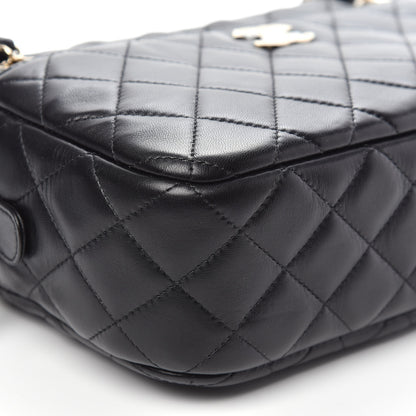 Chanel Lambskin Quilted Camera Case Black 9 of 10