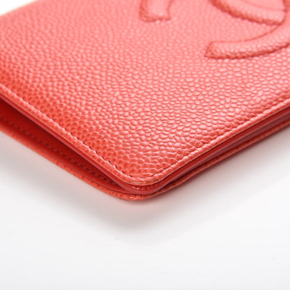 Chanel Caviar Timeless CC Yen Wallet Coral 9 of 12