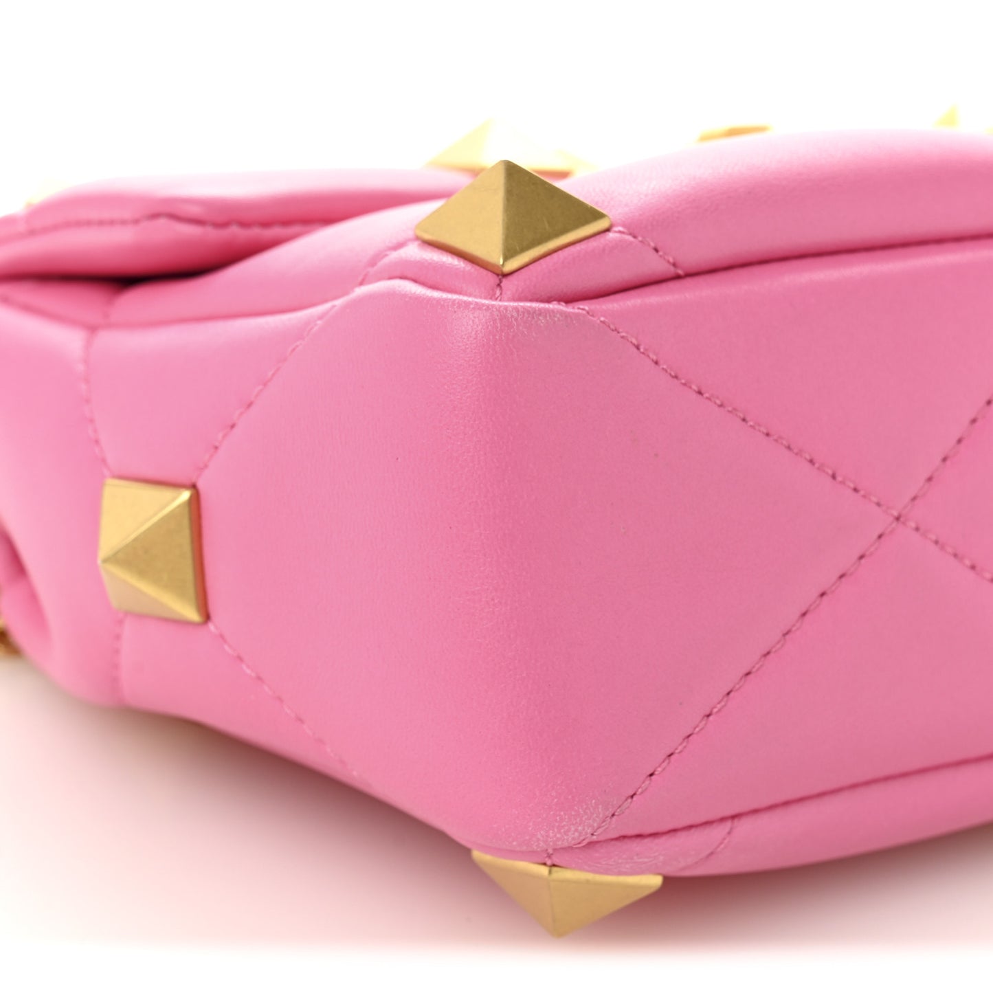 Nappa Medium Roman Stud Shoulder Bag Feminine Pink