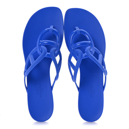 Hermes Rubber Womens Egerie Sandals 41 Bleu Outremer 2 of 9