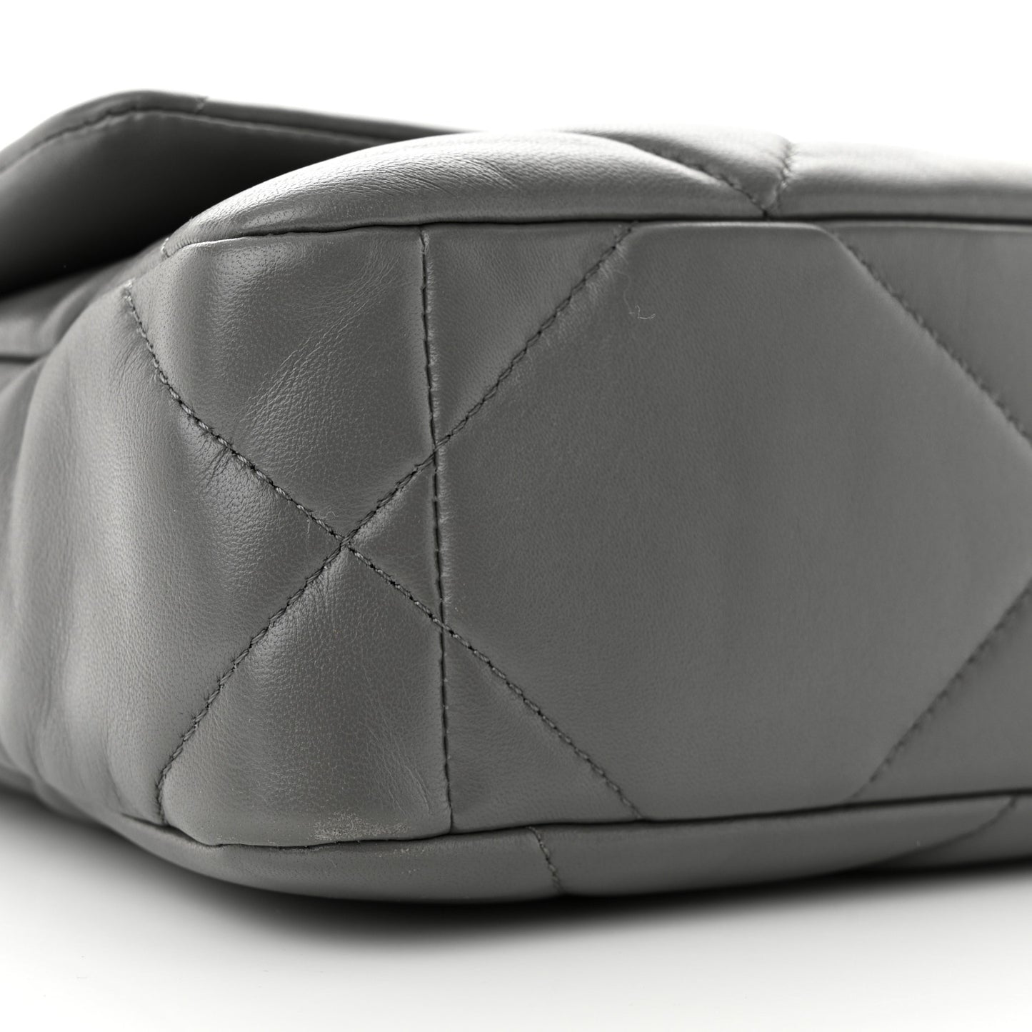 Lambskin Quilted Medium Chanel 19 Flap Dark Grey