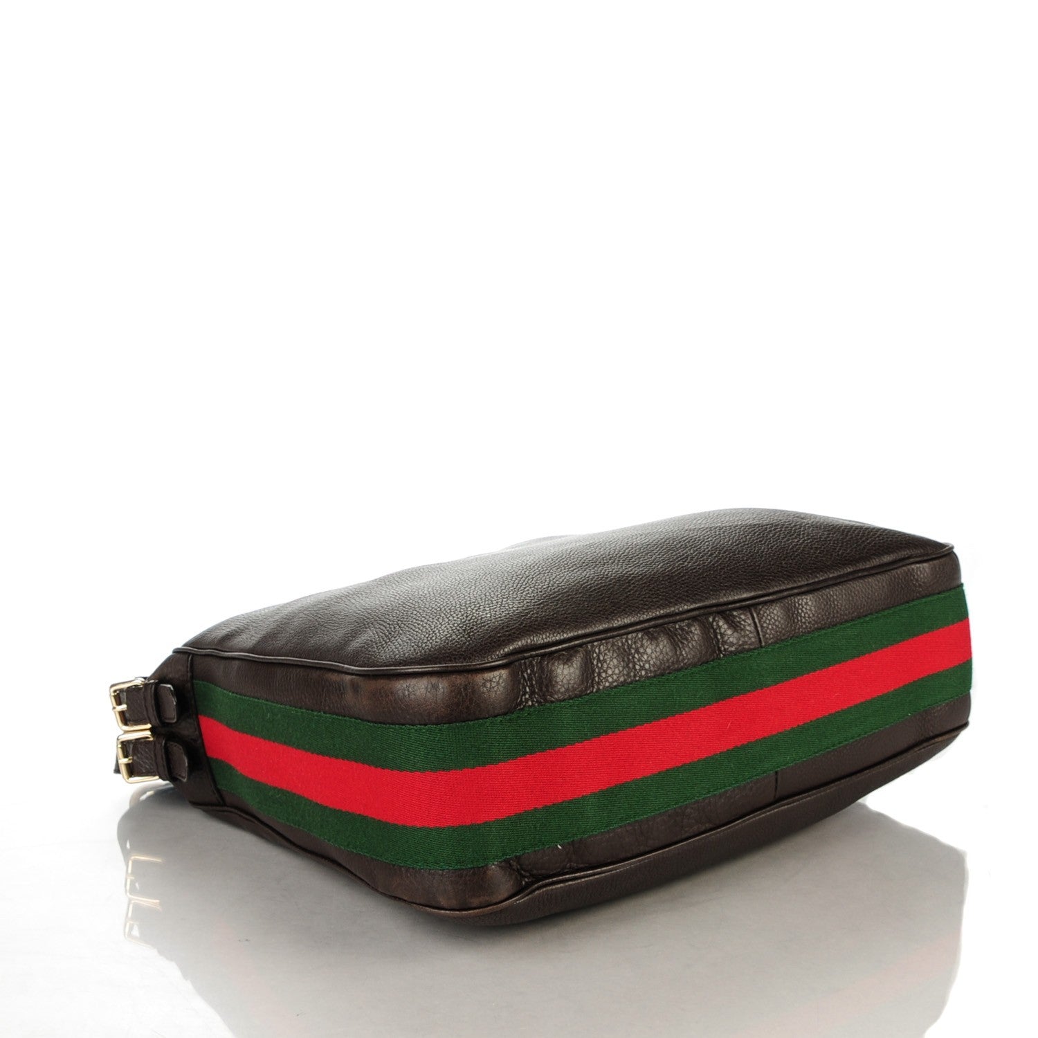 Gucci Pebbled Calfskin Medium Heritage Shoulder Bag Dark Brown 4 of 7