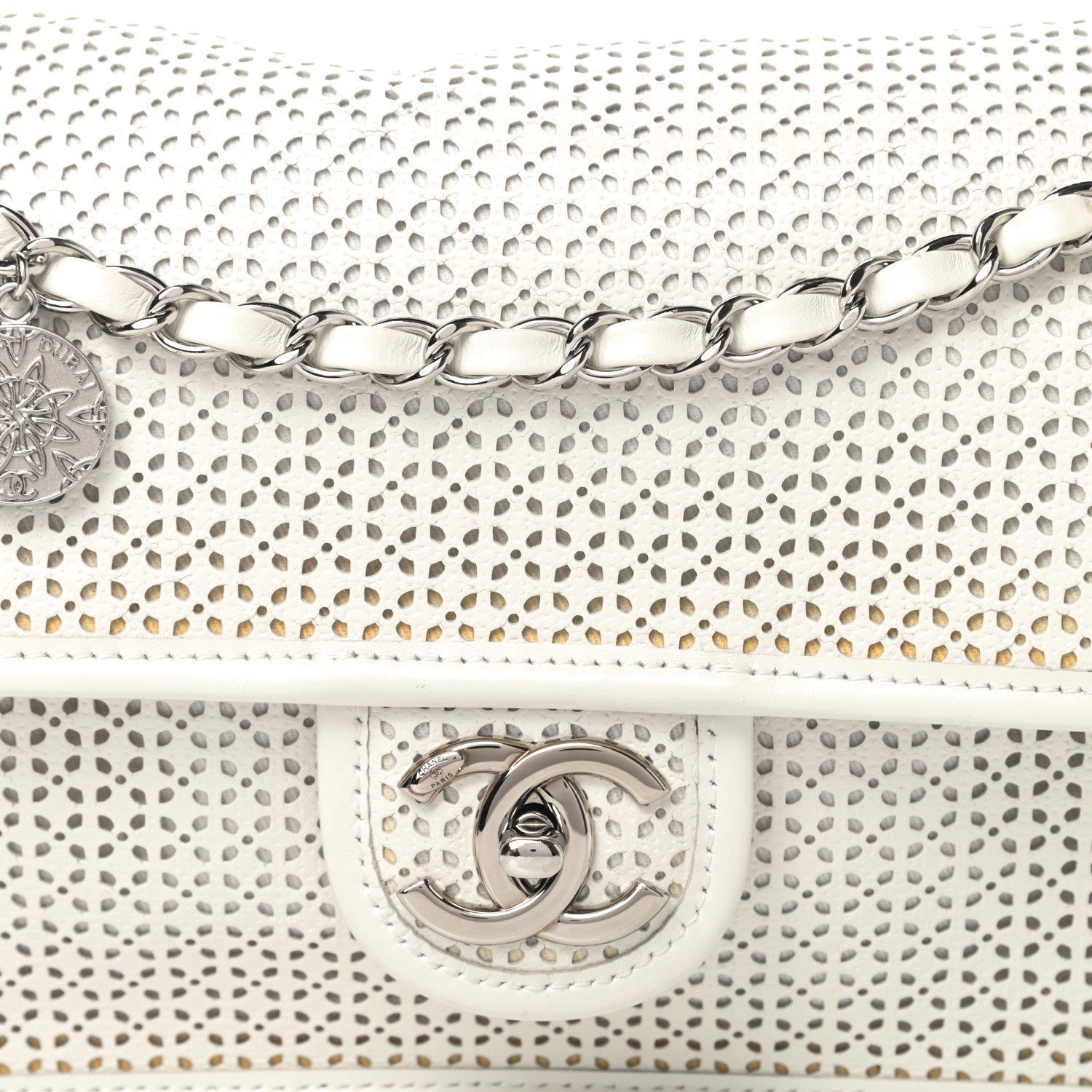 Chanel Perforated Calfskin Large Dubai Up In The Air Flap White 10 of 10