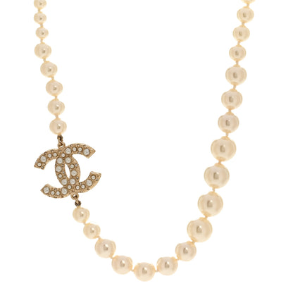Chanel Pearl CC 100th Anniversary Necklace Light Gold 1 of 6