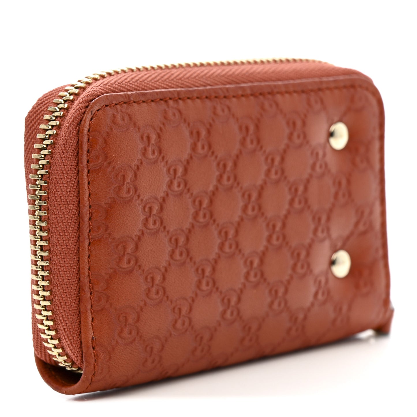 Microguccissima Zip Around Key Case Sun Orange