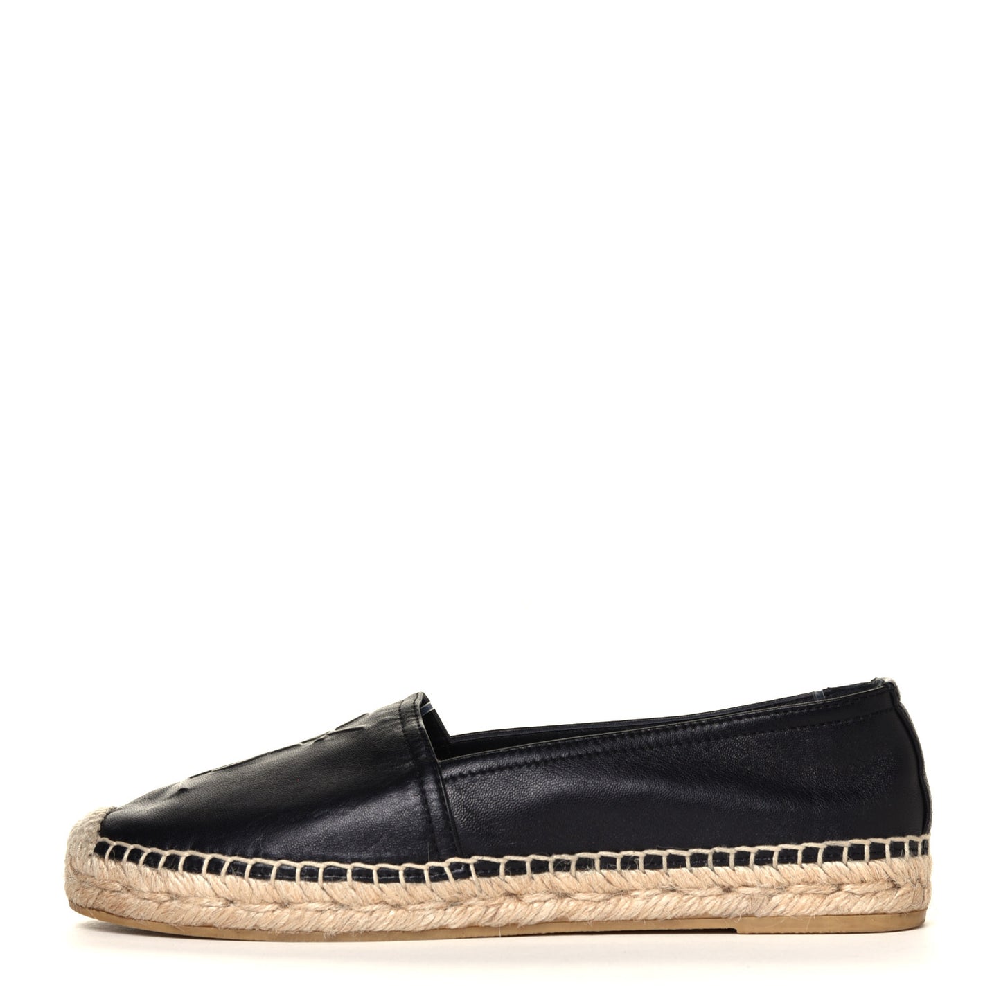 Lambskin Monogram Espadrilles 37 Black