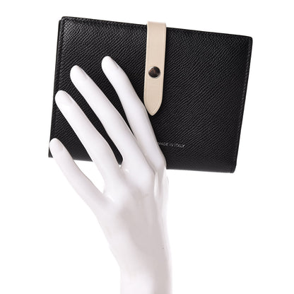 Celine Grained Calfskin Medium Multifunction Strap Wallet Black Chalk 2 of 9