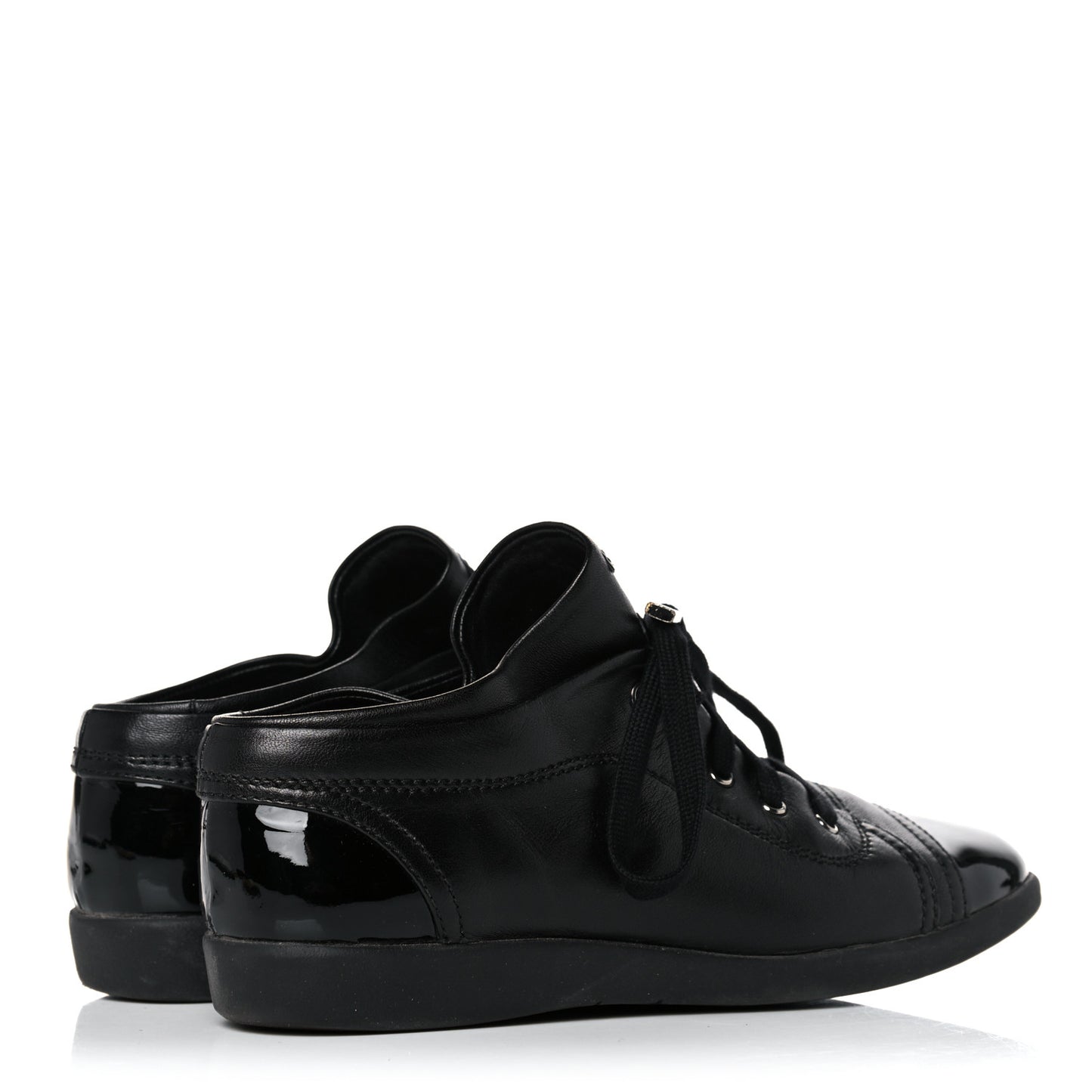 Lambskin Patent Cap Toe CC Sneakers 37.5 Black