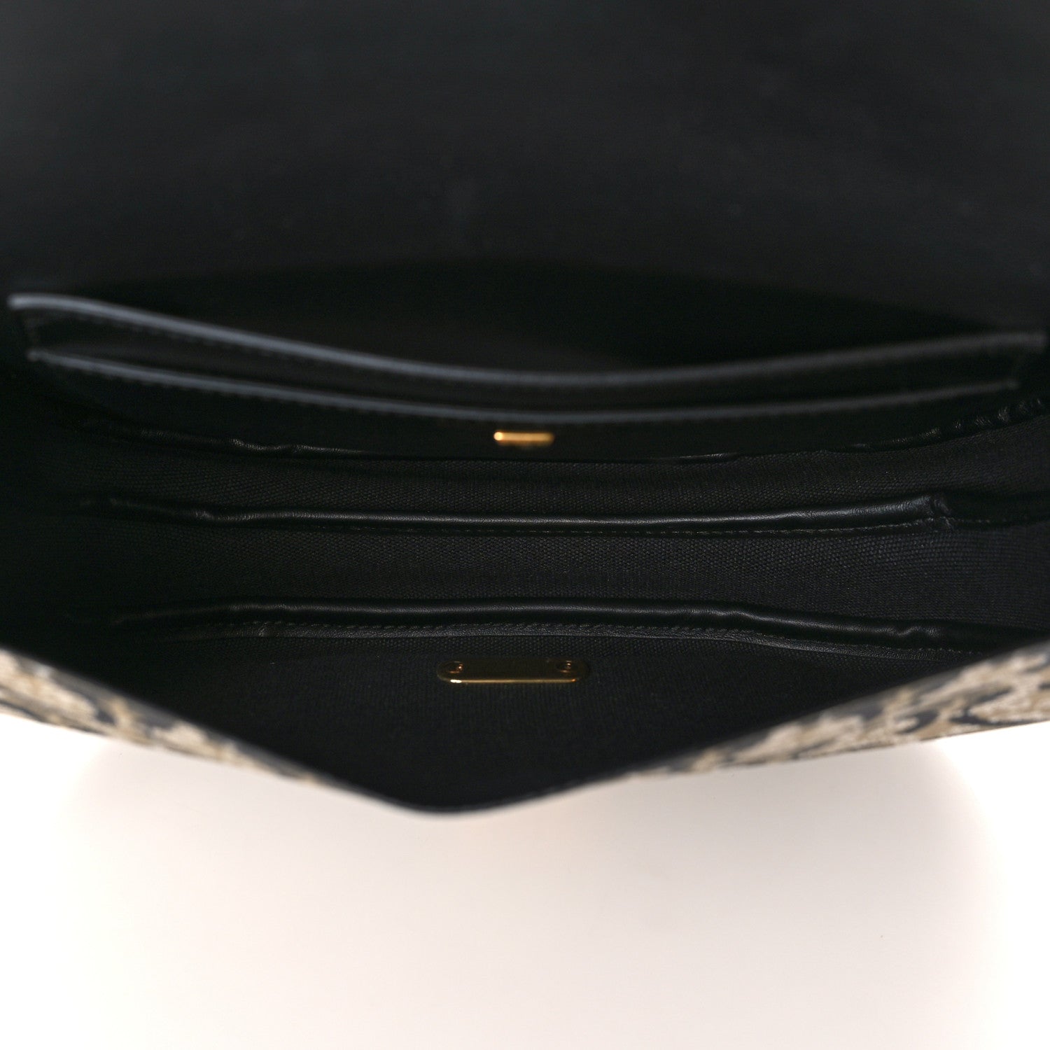 Salvatore Ferragamo Canvas Calfskin Gancini Saddle Bag Black Beige 5 of 10