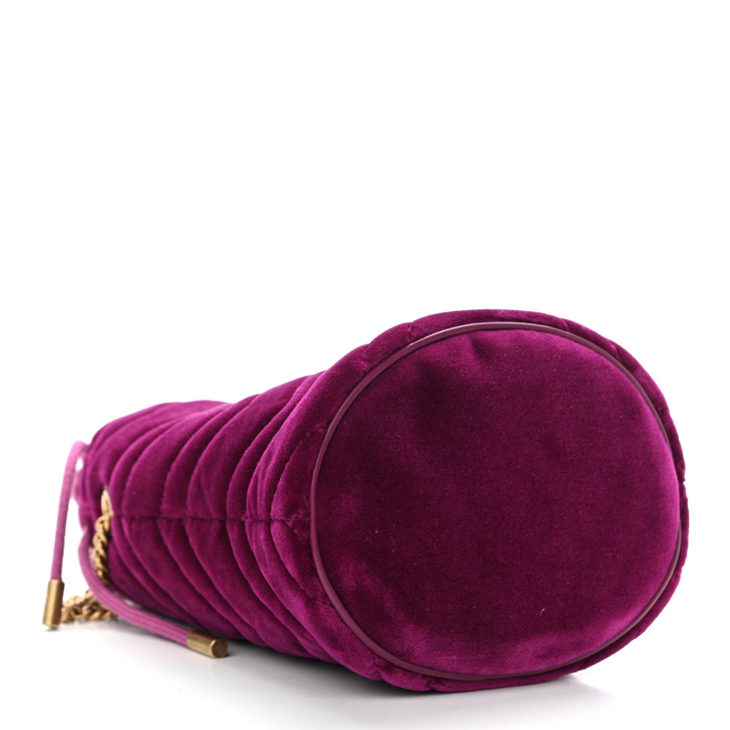 Gucci Velvet Matelasse Mini GG Marmont 2.0 Bucket Bag Fuchsia Violet Cyclamen 4 of 11