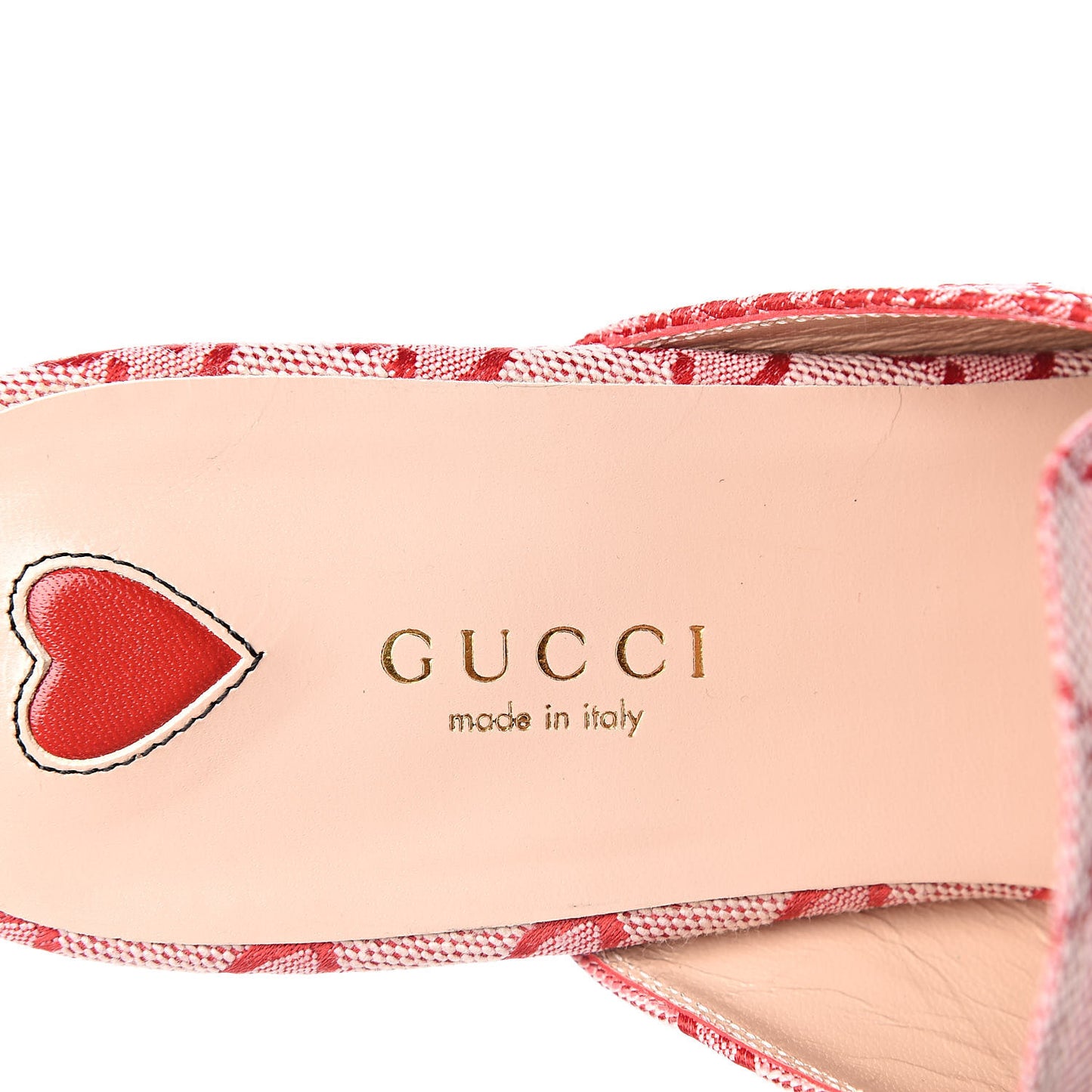 Canvas GG Monogram Horsebit Womens Princetown Slippers 38.5 Gardenia Hibiscus Red