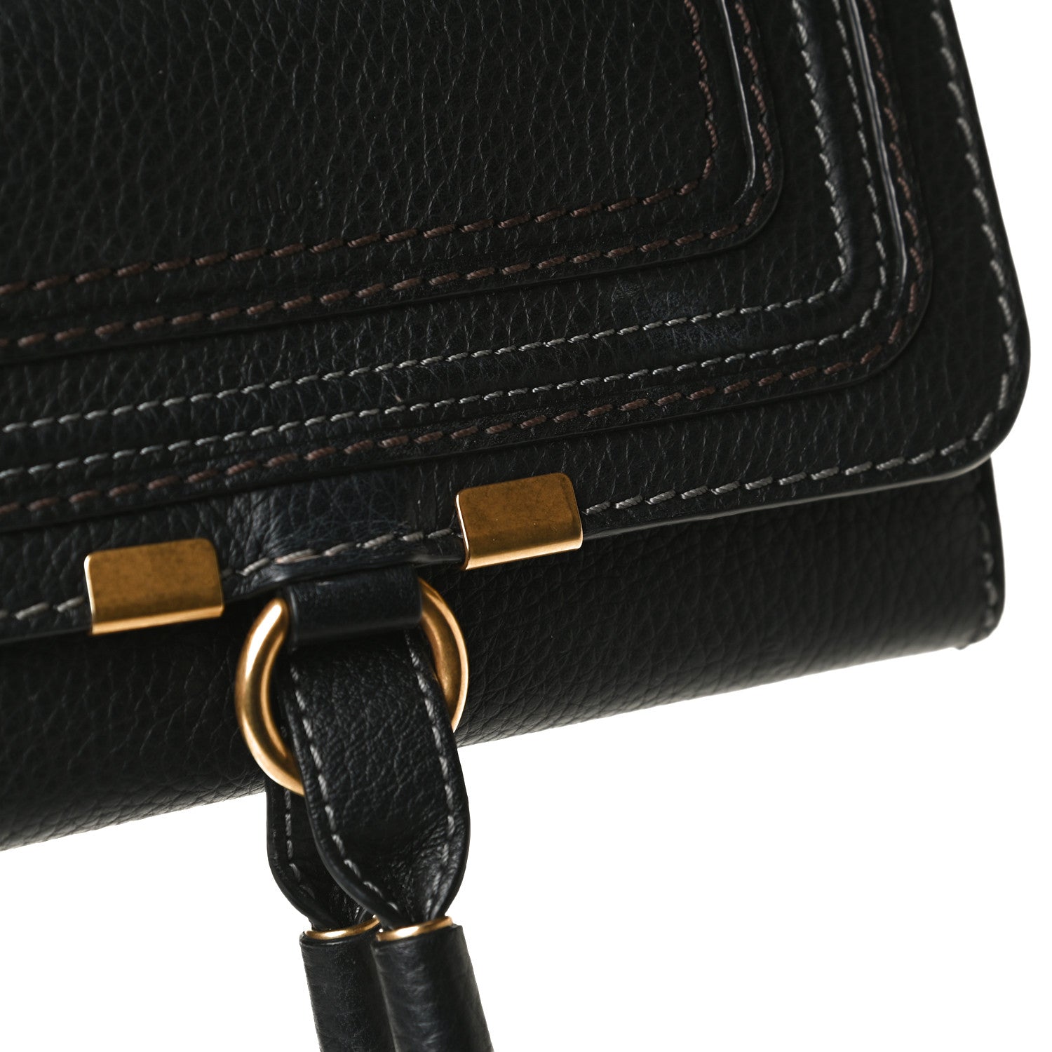 Chloe Calfskin Marcie Continental Flap Wallet Black 7 of 9