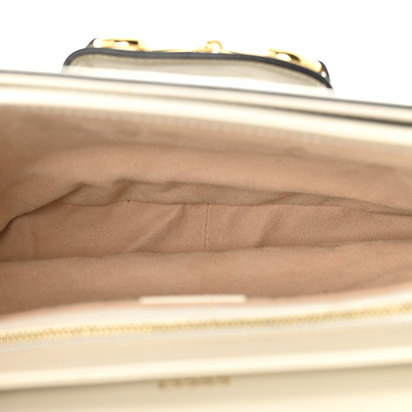 GG Supreme Monogram Horsebit 1955 Shoulder Bag Beige Mystic White