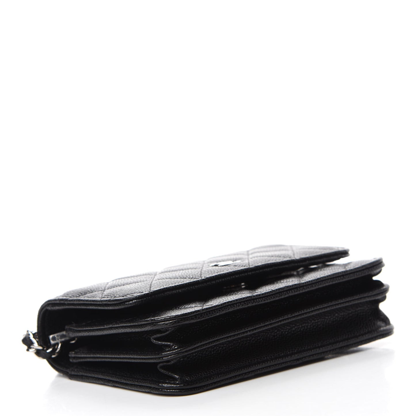 Caviar Quilted Mini Wallet On Chain WOC Black