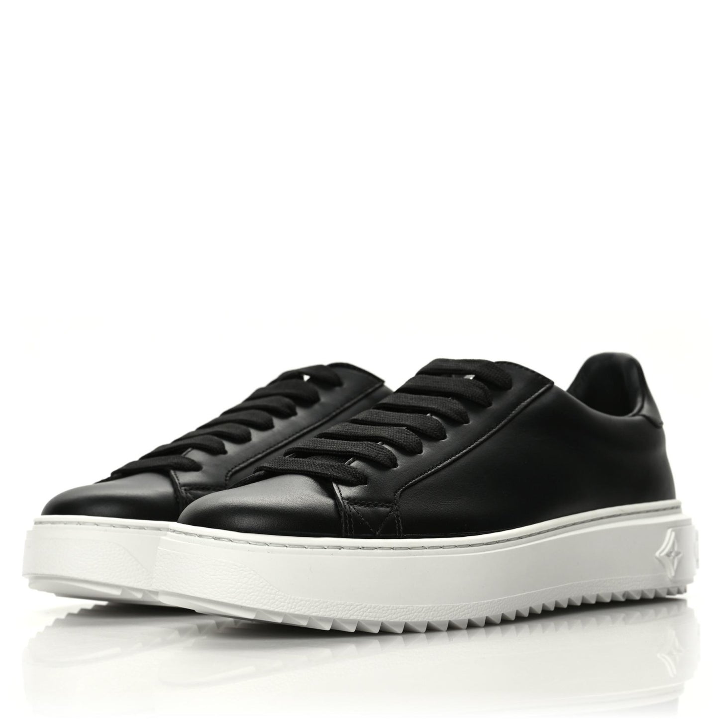 Calfskin Time Out Sneakers 37.5 Black