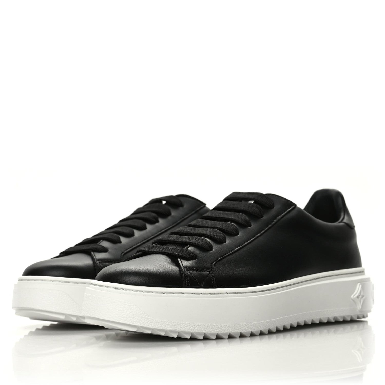 Louis Vuitton Calfskin Time Out Sneakers 37.5 Black 2 of 8