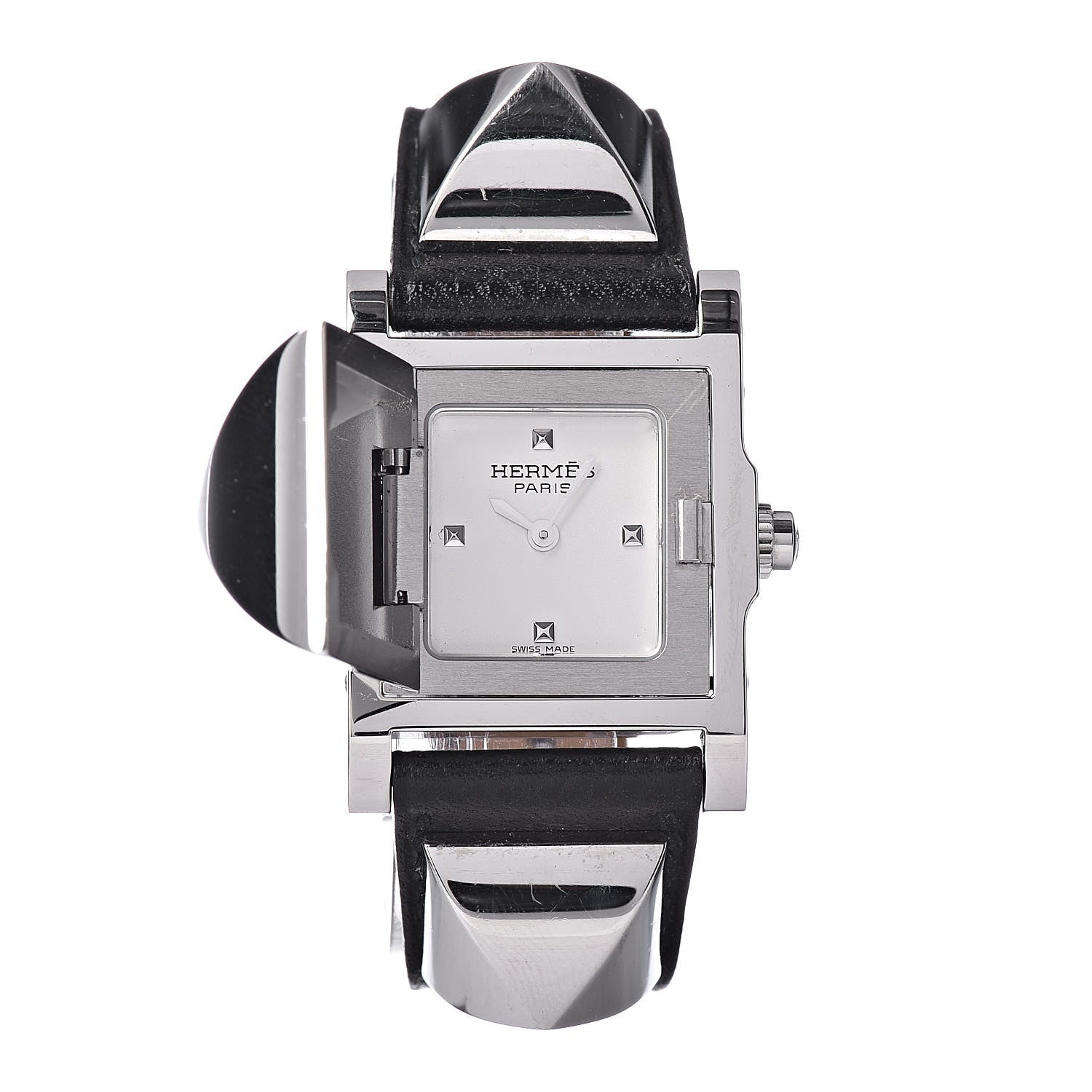 Hermes Stainless Steel Epsom 23mm Medor Quartz Watch Noir 3 of 9