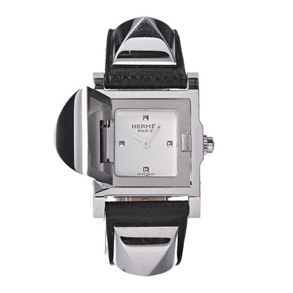 Hermes Stainless Steel Epsom 23mm Medor Quartz Watch Noir 3 of 9