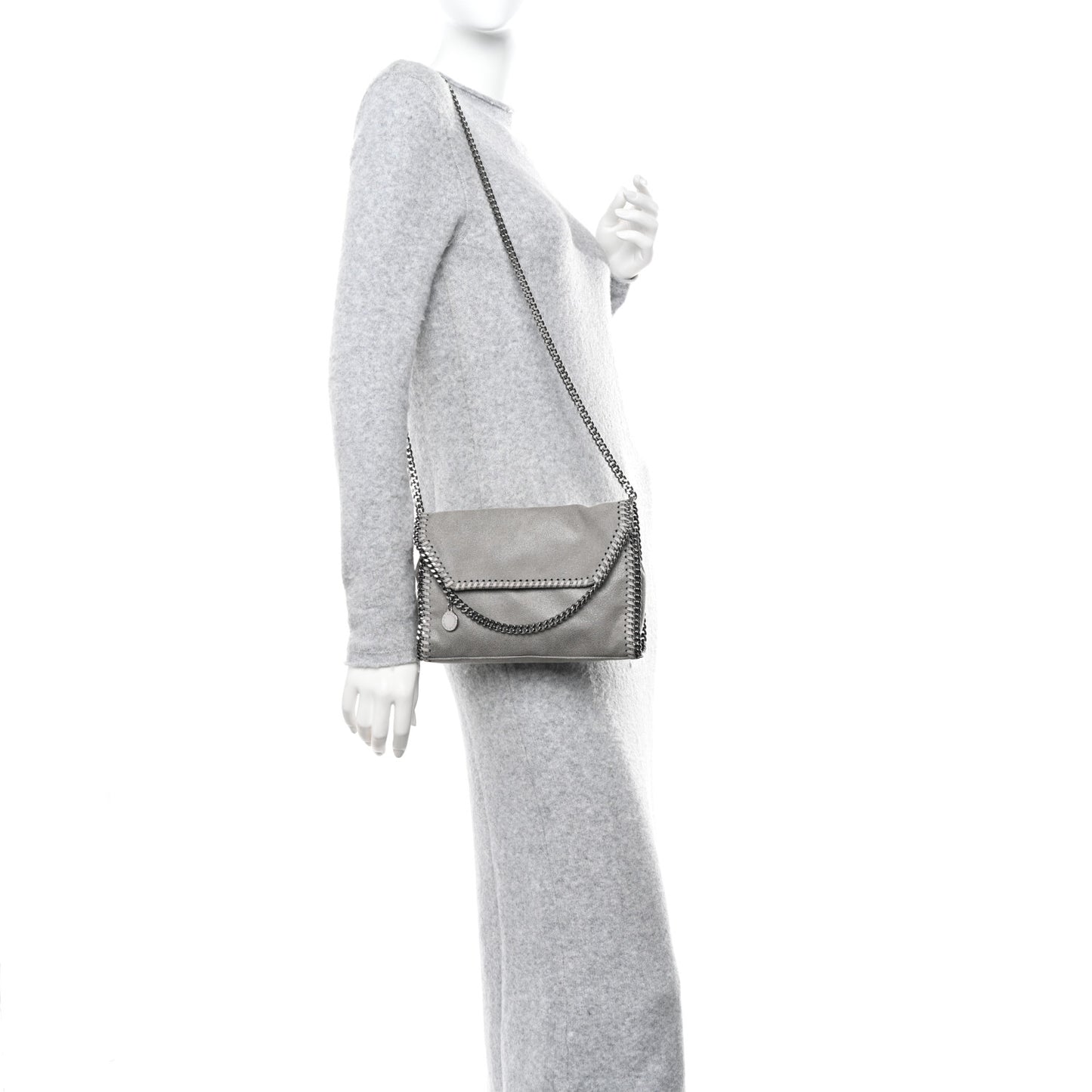 Shaggy Deer Mini Falabella Crossbody Bag Grey