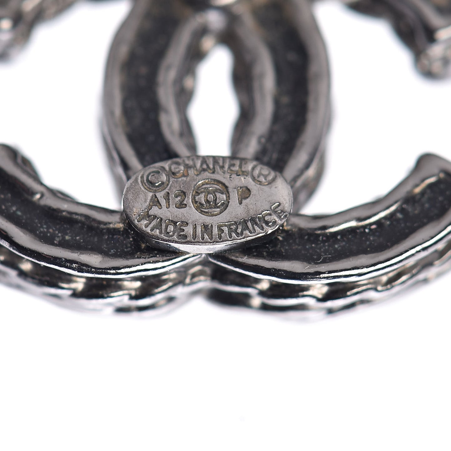 Ruthenium Crystal CC Earrings Silver Black