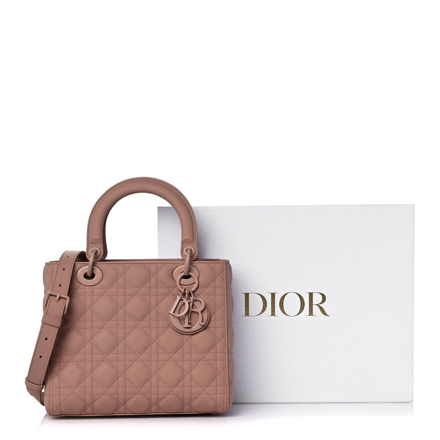 Christian Dior Ultra Matte Calfskin Cannage Medium Lady Dior Beige 18 of 18