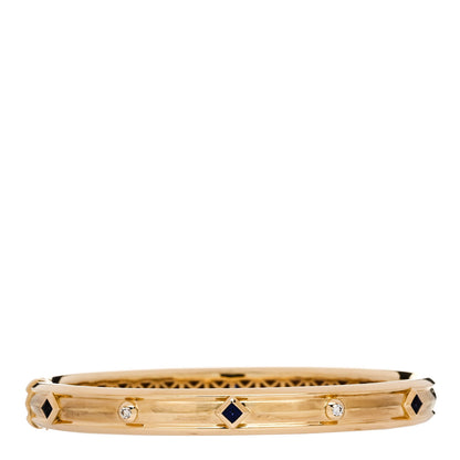 David Yurman 18K Yellow Gold Diamond Blue Sapphire Modern Renaissance Bracelet 2 of 3