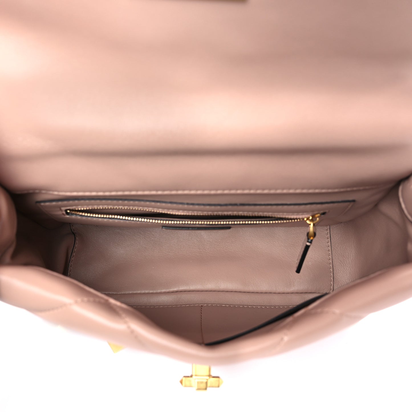 Nappa Large Roman Stud Shoulder Bag Rose Cannelle