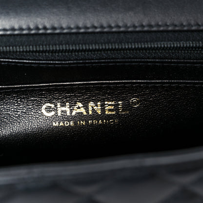 Chanel Lambskin Quilted Mini Top Handle Rectangular Flap Black 6 of 12