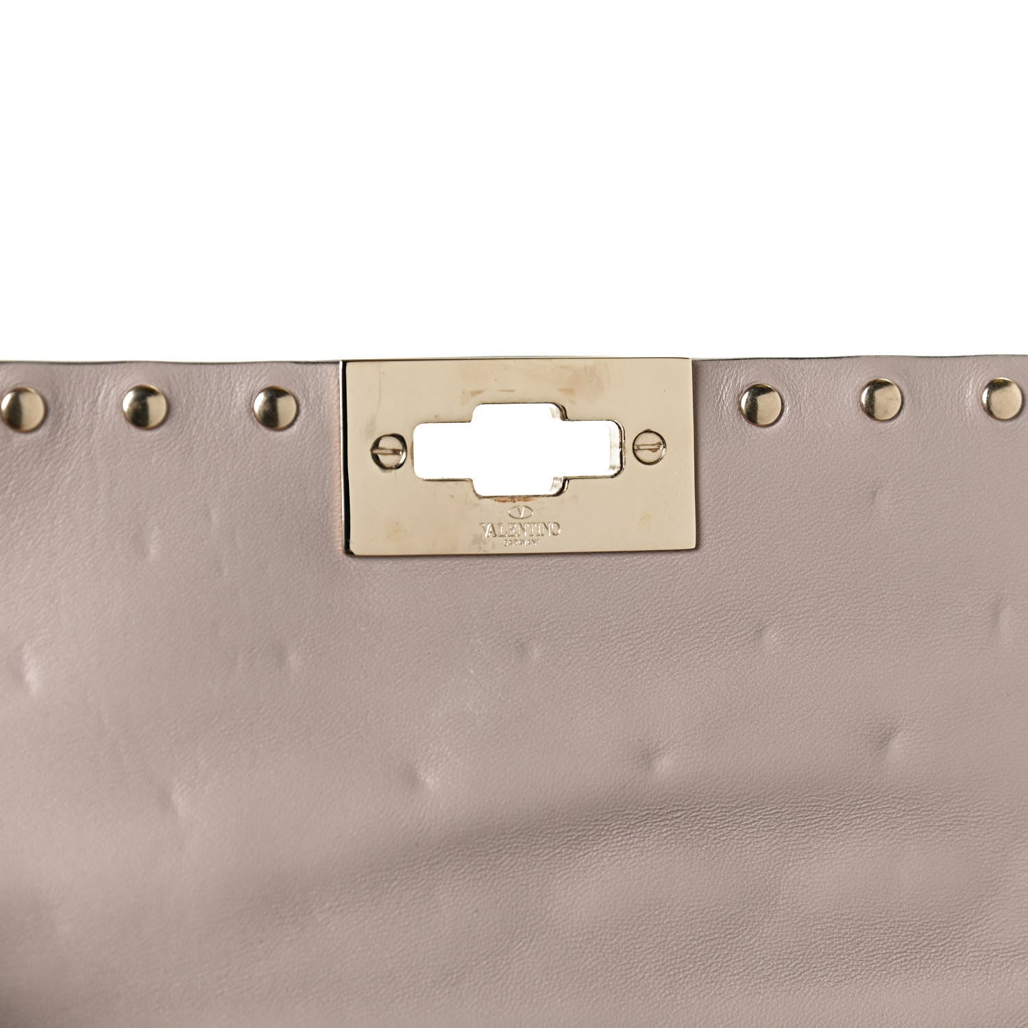 Valentino Garavani Lambskin Rockstud Spike Wallet on Chain Poudre 7 of 10