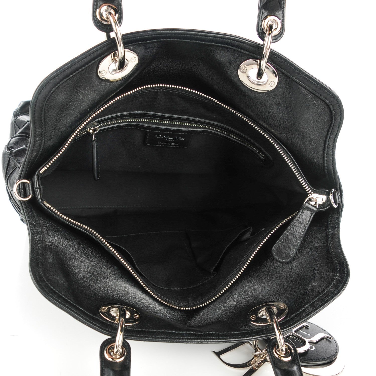 Christian Dior Lambskin Cannage Medium Granville Tote Black 5 of 7