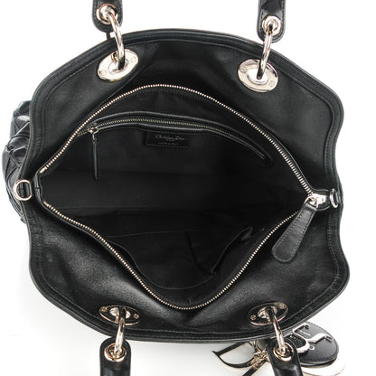 Christian Dior Lambskin Cannage Medium Granville Tote Black 5 of 7