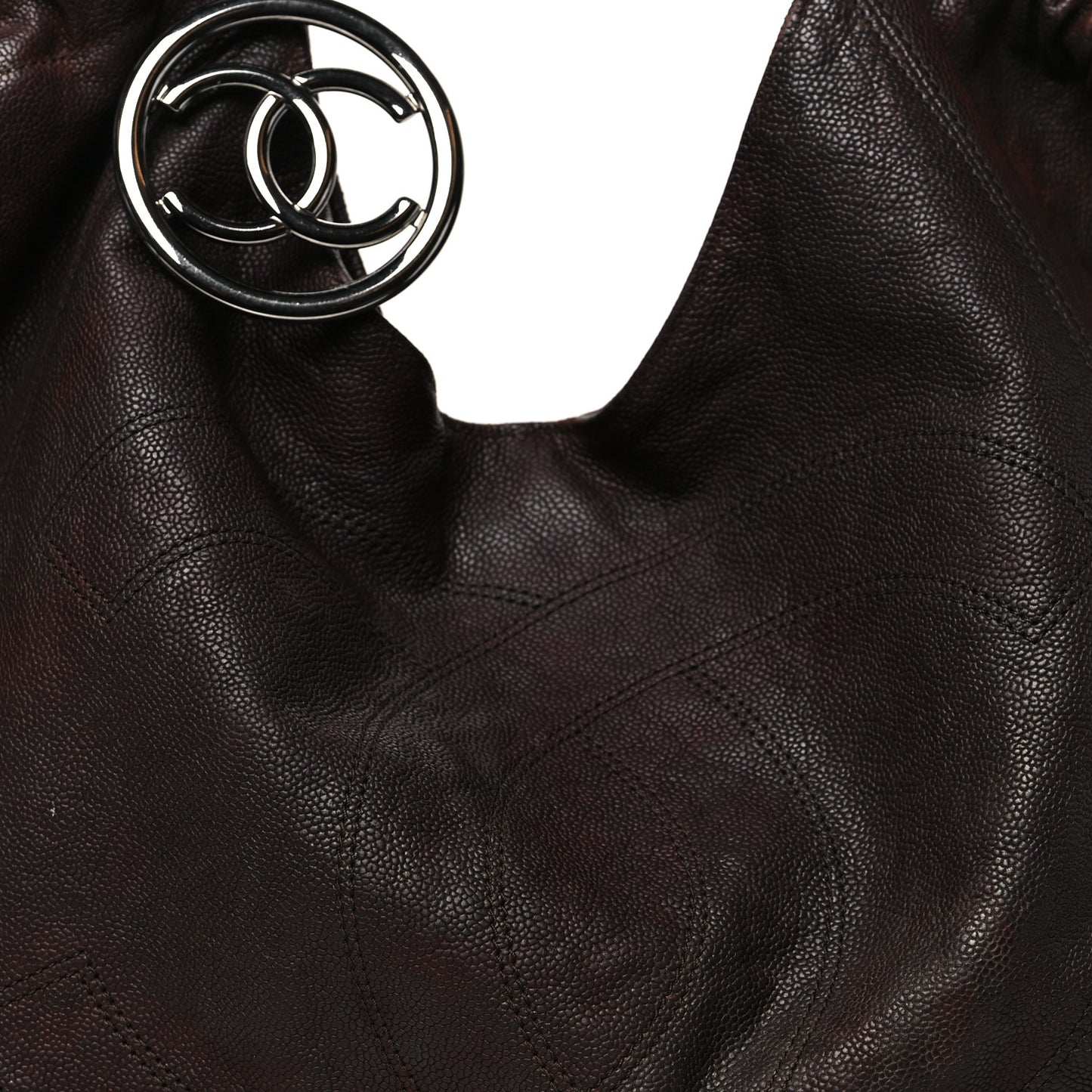 Distressed Caviar XL Coco Cabas Brown