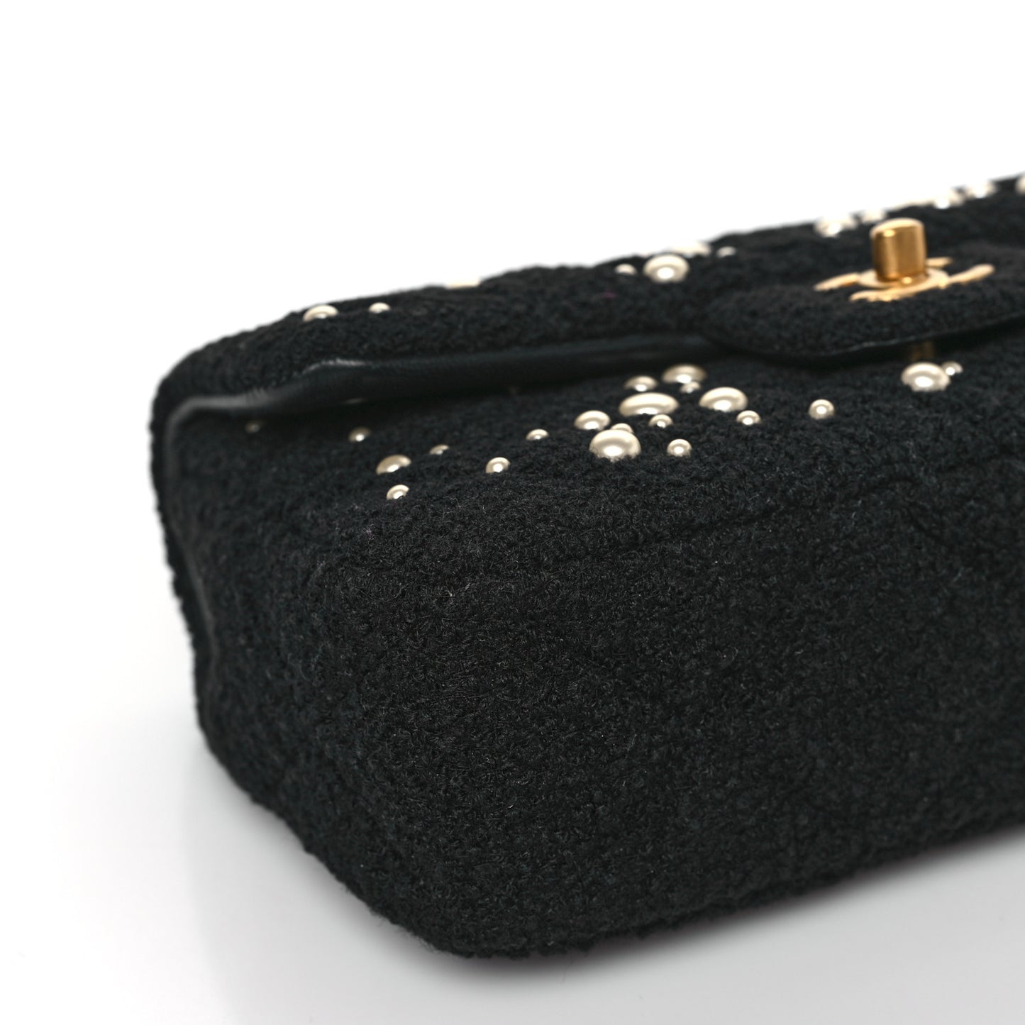 Tweed Pearl Small Cosmos Flap Black
