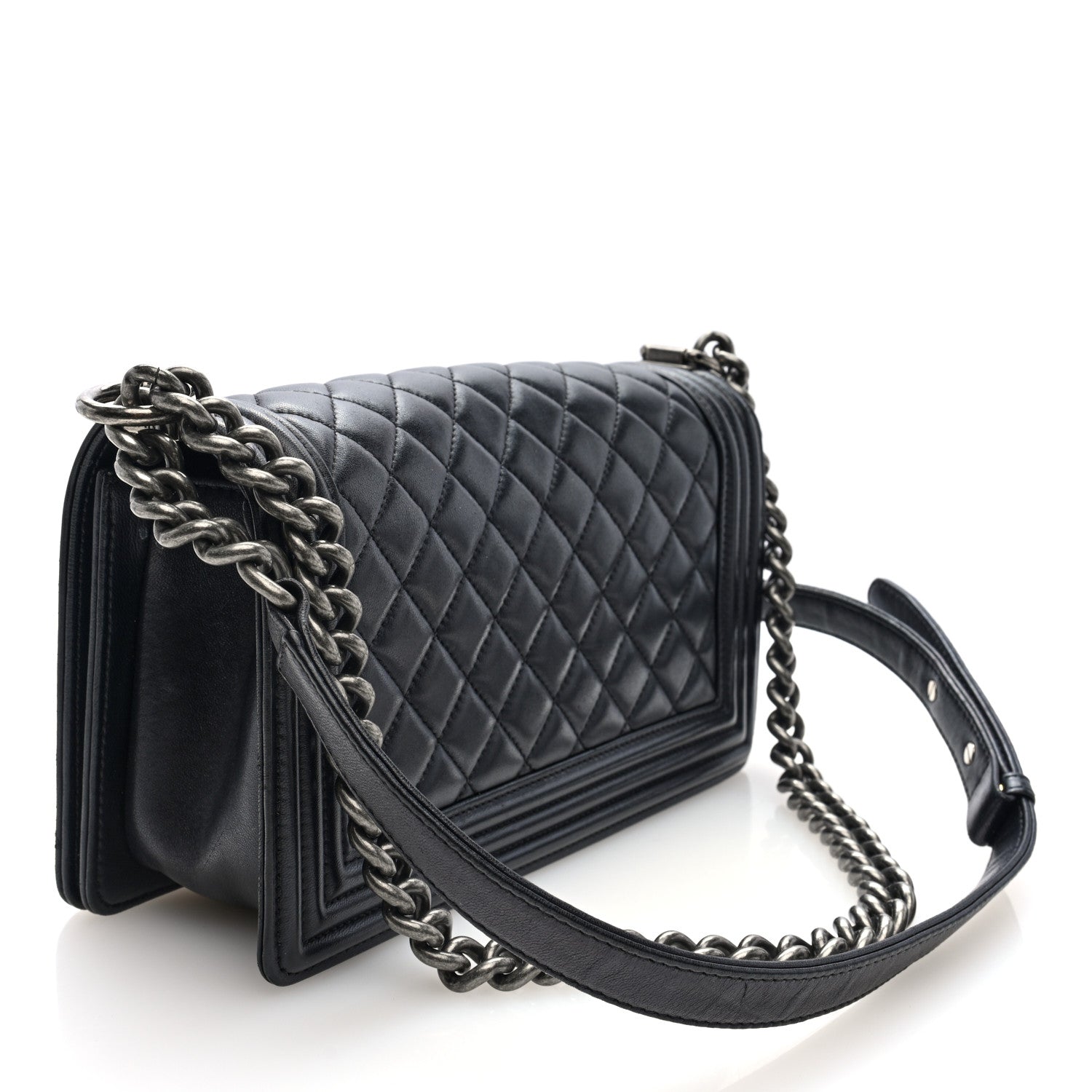 Chanel Lambskin Quilted Medium Boy Flap Black 3 of 10